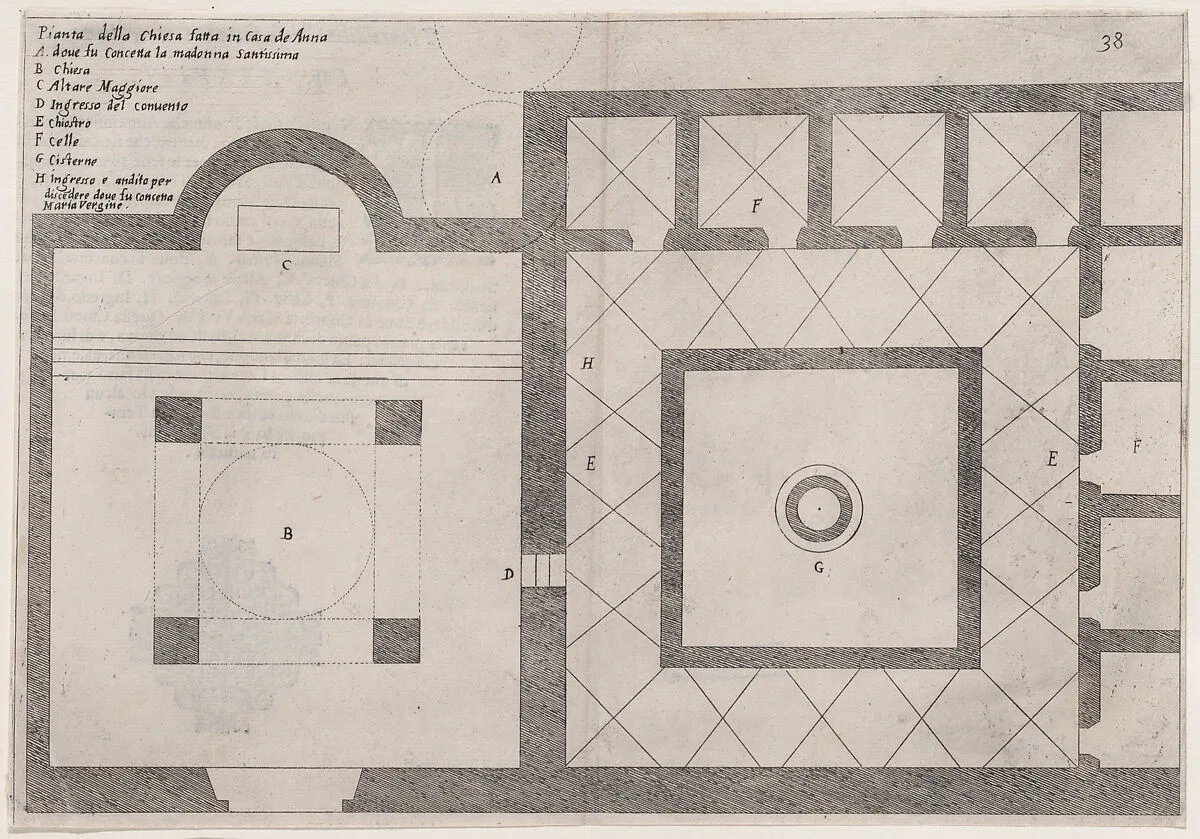31st Plate, from Trattato delle Piante & Immagini de Sacri Edifizi di Terra Santa (Treatise of the Plans & Images of the Sacred Buildings of the Holy Land) — Jacques Callot|Bernardino Amico|Pietro Cecconcelli