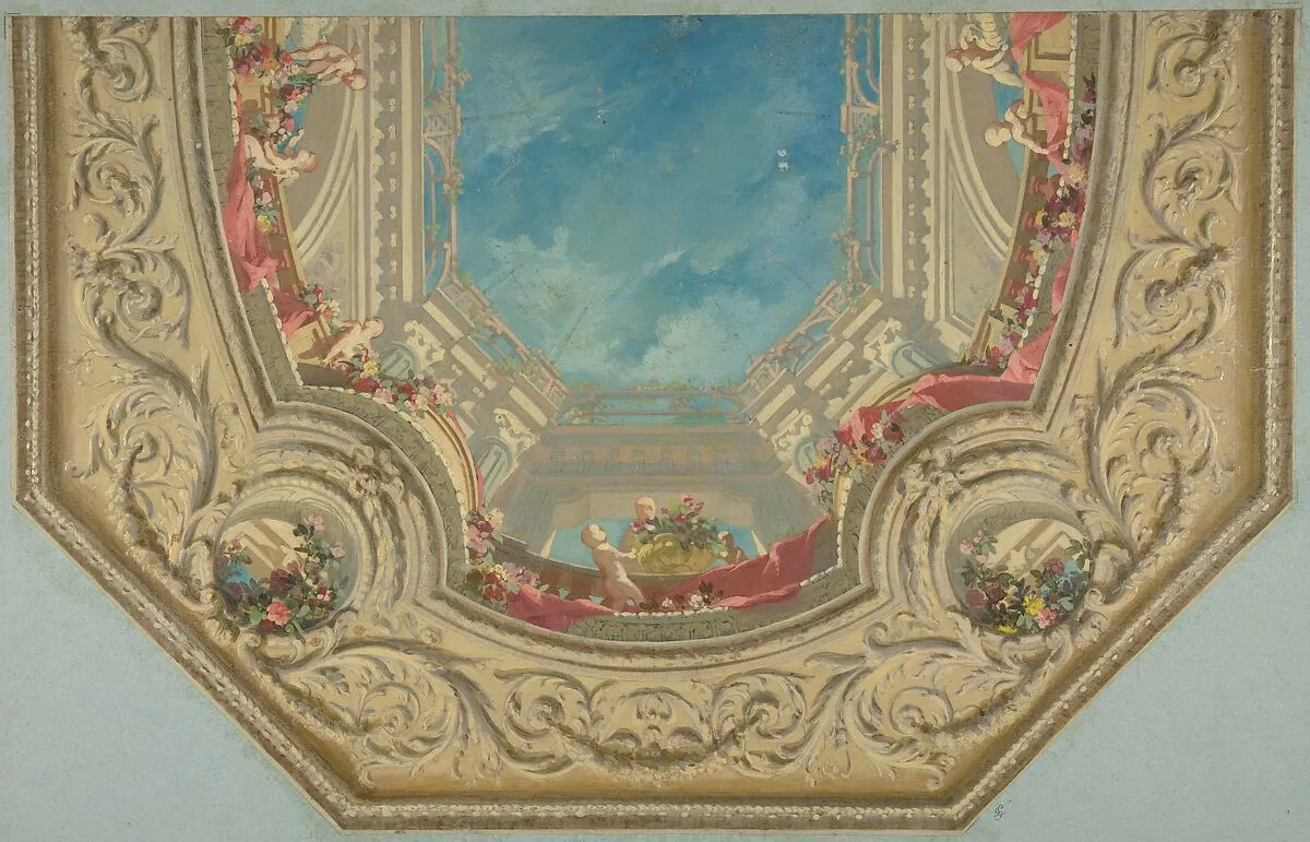 Design for Octagonal Ceiling in the Pless House, Berlin — Jules-Edmond-Charles Lachaise|Eugène-Pierre Gourdet