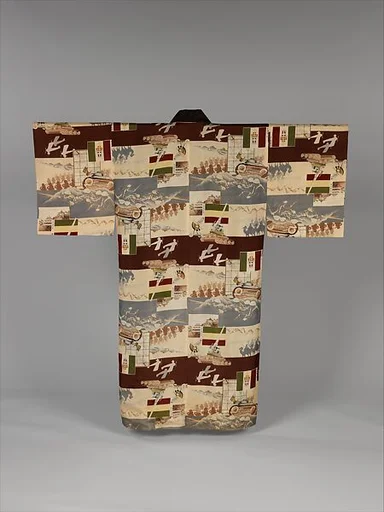 第二次エチオピア戦争図長襦袢|Man’s Under-Kimono (Nagajuban) with “Italy in Ethiopia” Symbols
