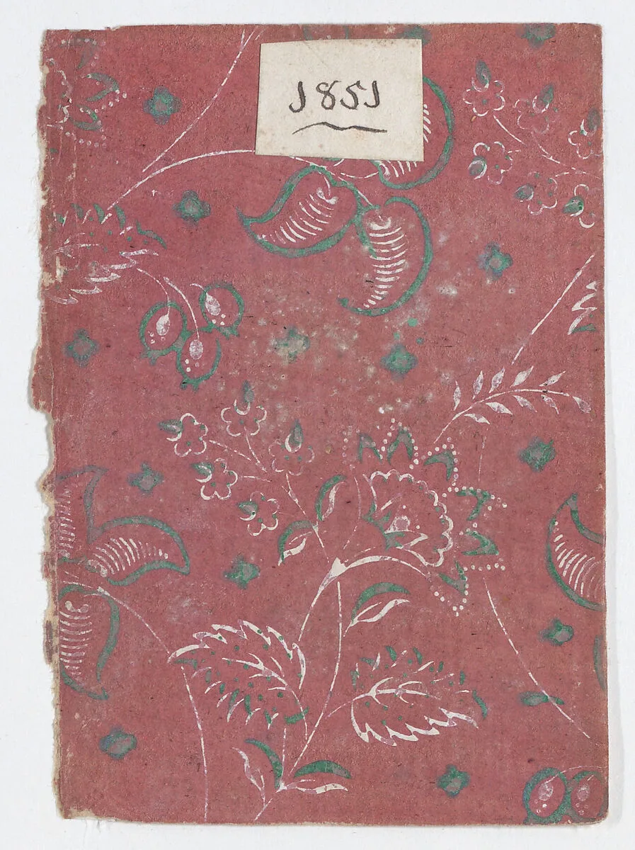 Red book cover with floral and vine pattern — Anonymous