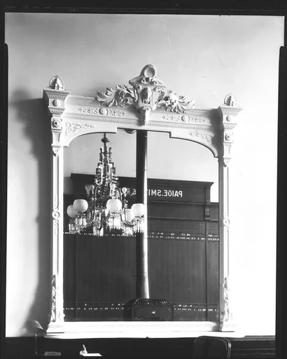 [Chandelier Reflection in Hotel Mirror, Saratoga Springs, New York]