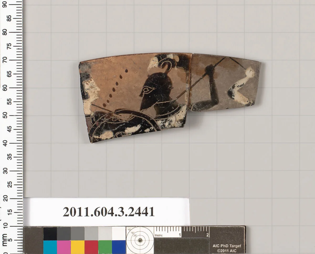 Terracotta rim fragment of a kylix (drinking cup) — Unknown