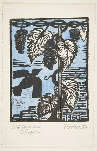 29. Jahresblatt: Vogel und Trauben