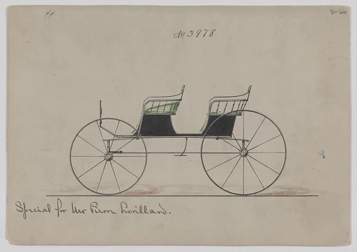 Design for 2 seat Side Bar Phaeton or Wagon (?), no top, no. 3978