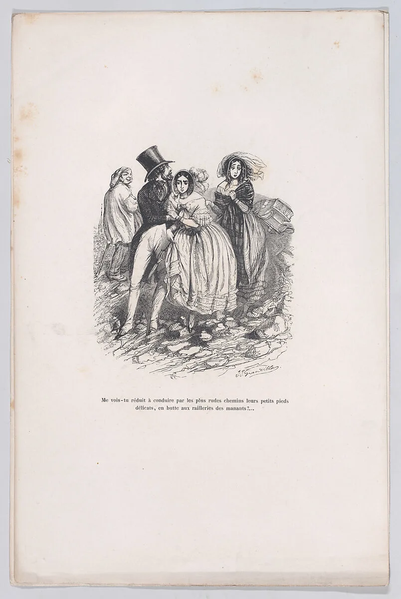 "Do you see me reduced to driving by the roughest paths their little delicate feet, in the grip of the mockery of the leaders?" from the Little Miseries of Human Life — Henri Fournier|Paul-Emile-Daurand Forgues|J. J. Grandville