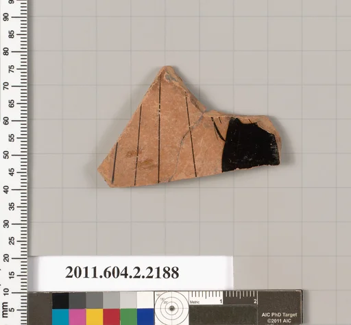 Terracotta fragment of a pot; unglazed on the inside