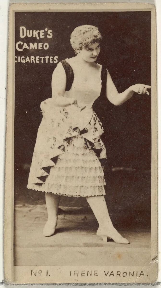 Card Number 1, Irene Varonia, from the Actors and Actresses series (N145-4) issued by Duke Sons & Co. to promote Cameo Cigarettes — W. Duke, Sons & Co.