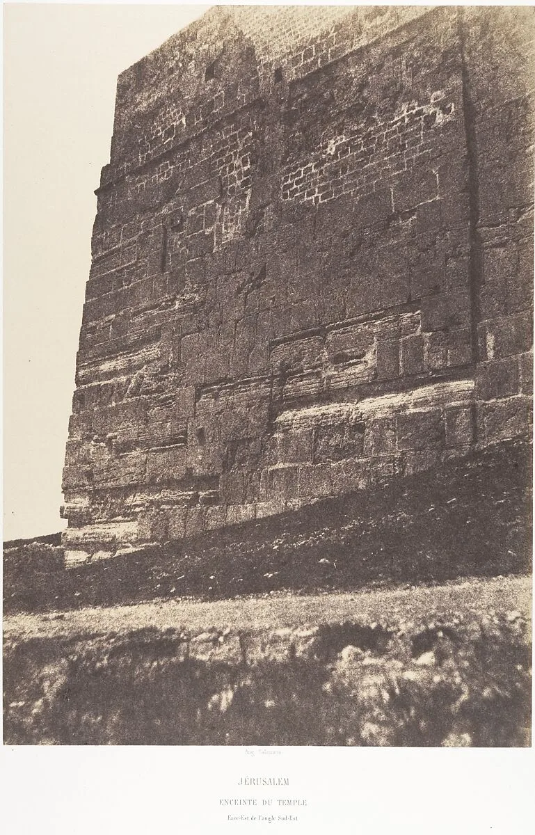 Jérusalem, Enceinte du Temple, Face Est de l'angle Sud-Est — Imprimerie photographique de Blanquart-Évrard, à Lille|Auguste Salzmann