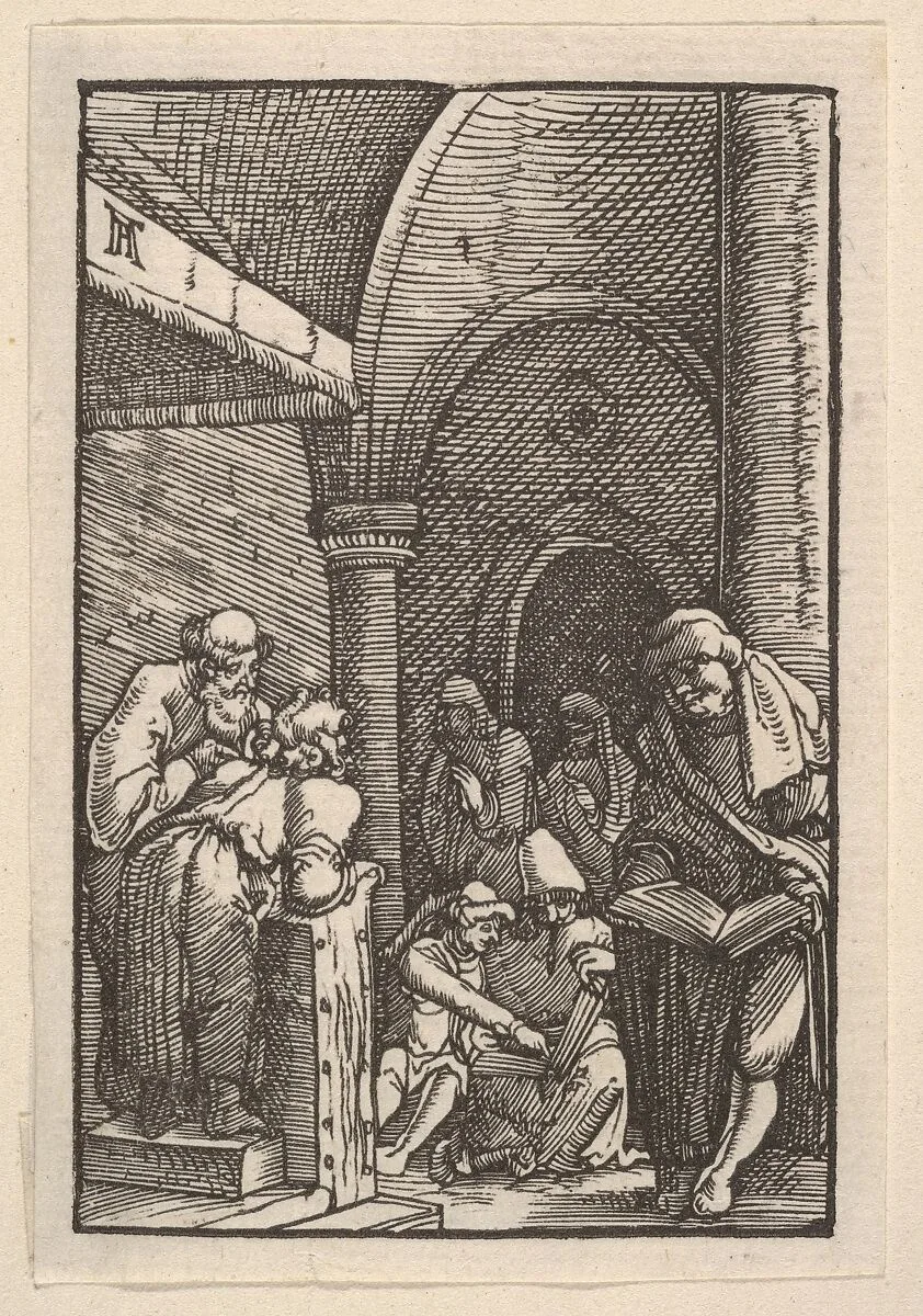 The Dispute in the Temple, from The Fall and Salvation of Mankind Through the Life and Passion of Christ — Albrecht Altdorfer
