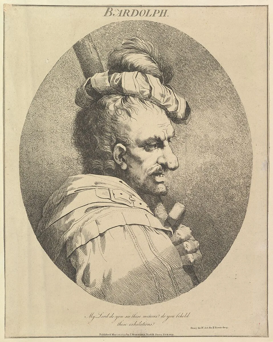 Bardolph, from "Twelve Characters from Shakespeare" — John Hamilton Mortimer|William Shakespeare