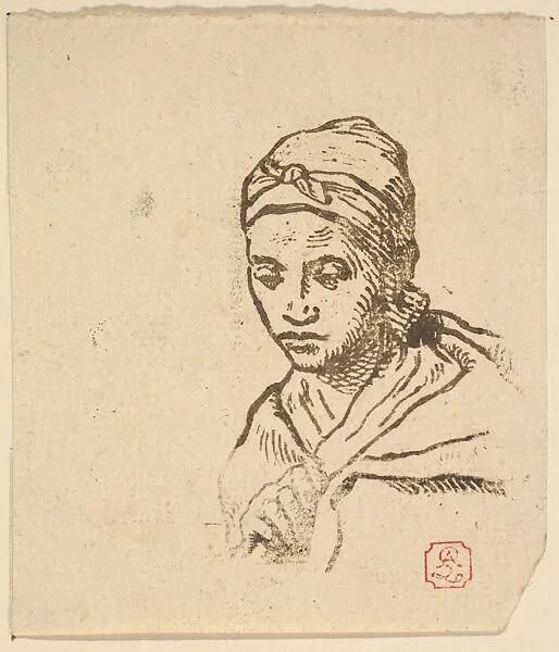 Seated Shepherdess with a Staff — Jean-Baptiste Millet|Jean-Baptiste Millet