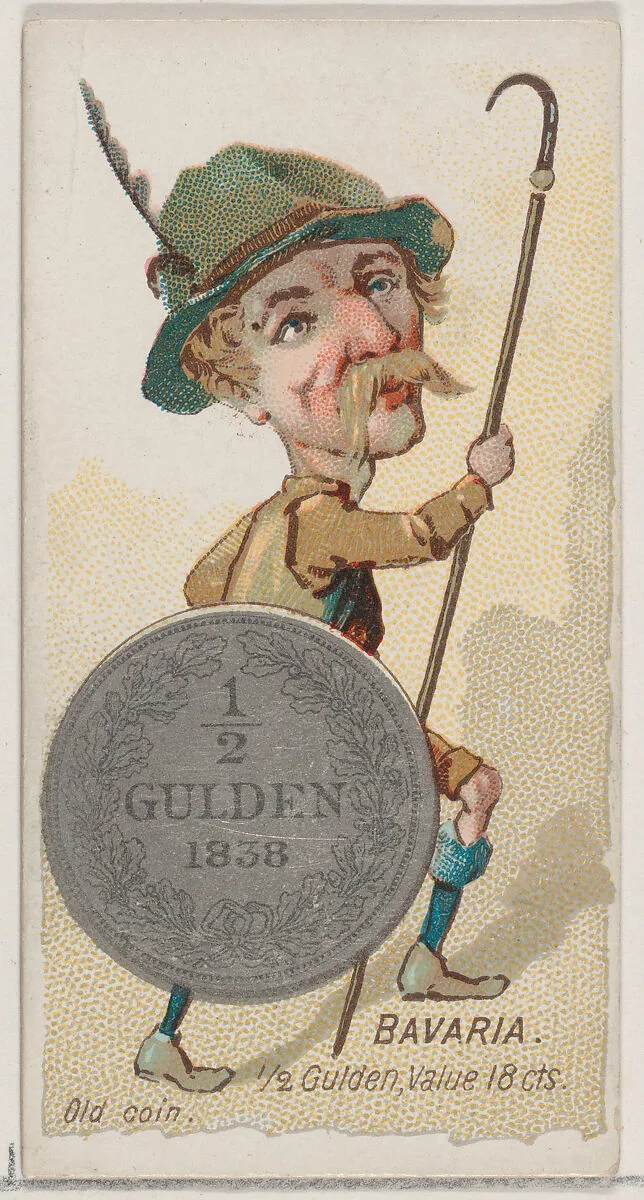 Bavaria, 1/2 Gulden, from the series Coins of All Nations (N72, variation 1) for Duke brand cigarettes — W. Duke, Sons & Co.