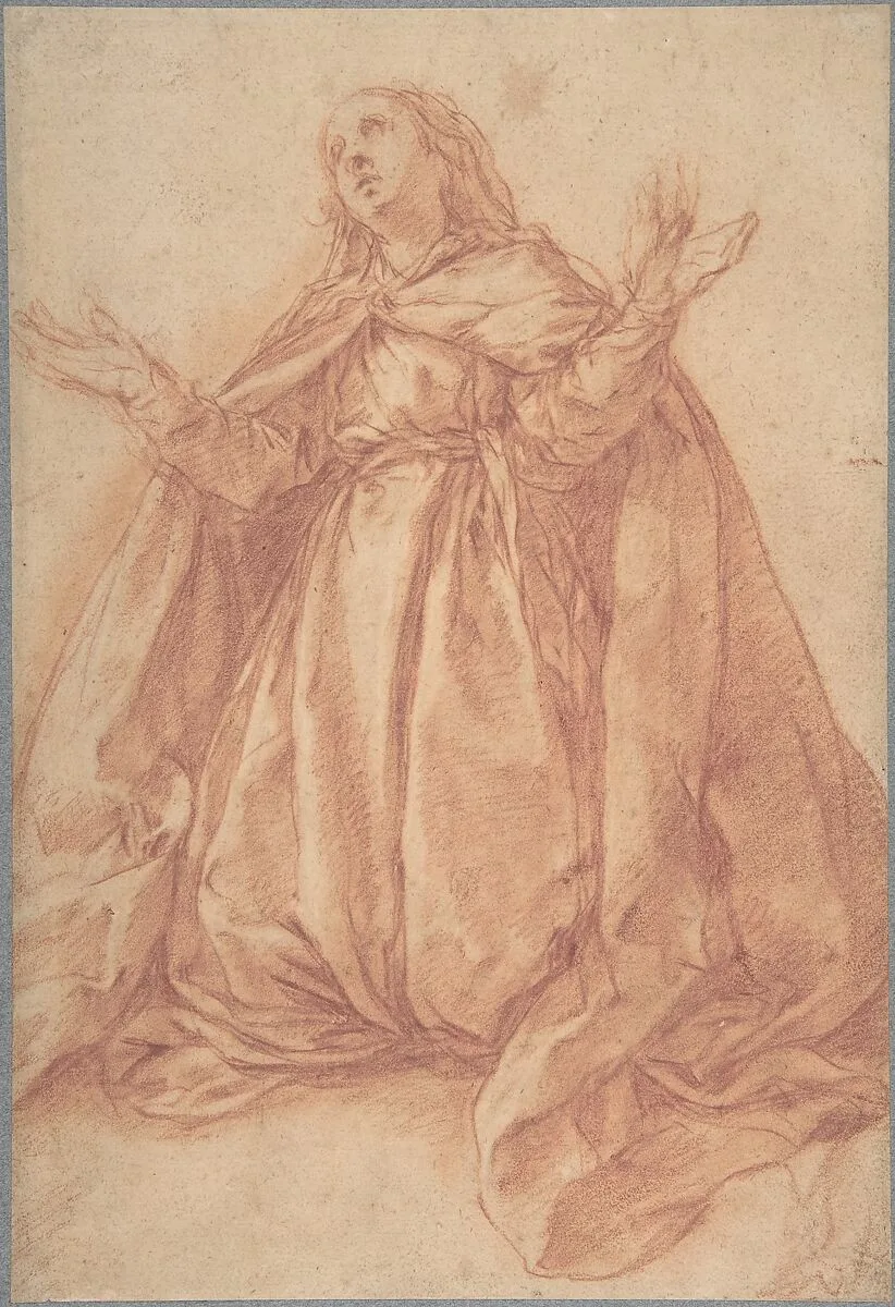 Kneeling Female Figure with Upraised Arms — Abraham Bloemaert