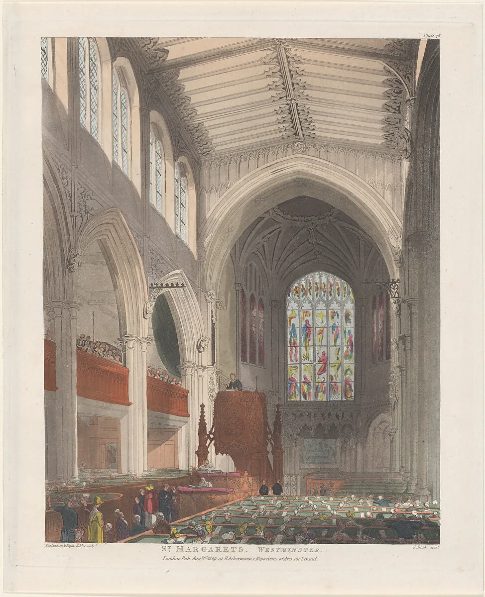 St. Margaret's Westminster — Rudolph Ackermann, London|Auguste Charles Pugin|Thomas Rowlandson|John Bluck