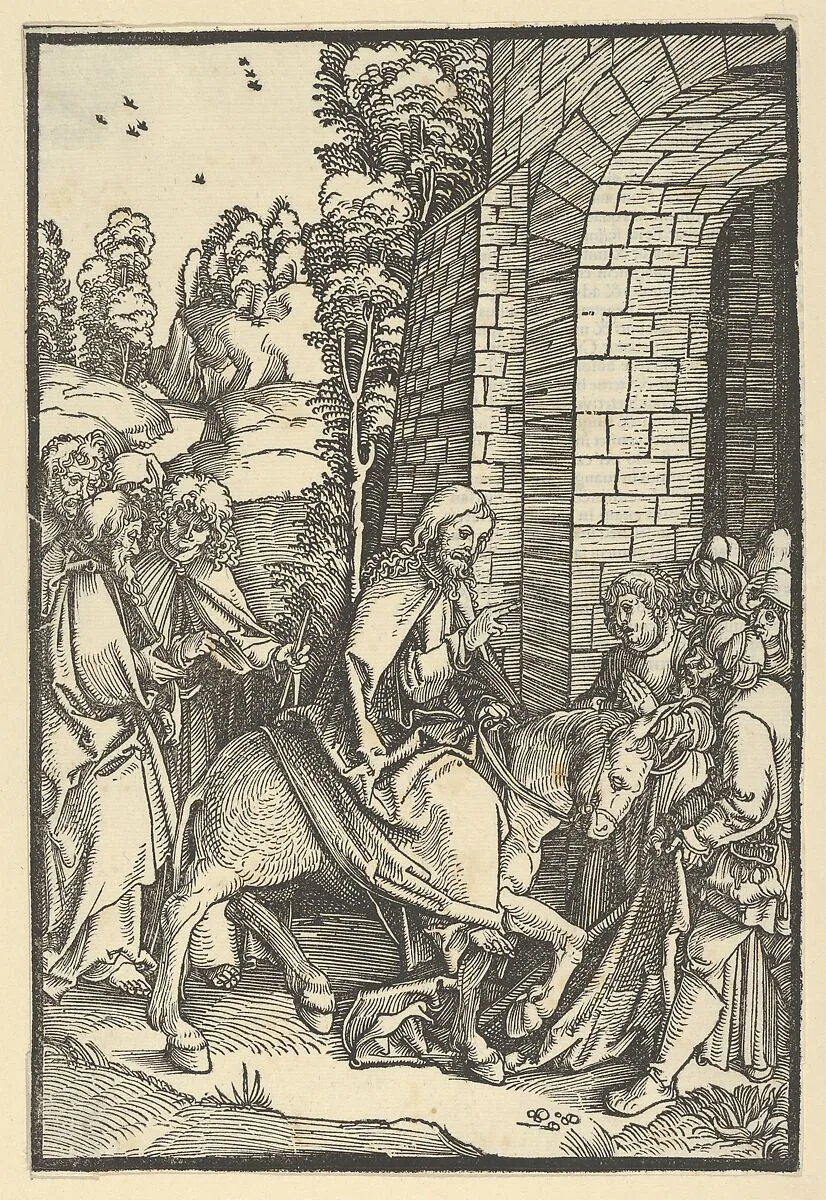 The Entry into Jerusalem, from Speculum passionis domini nostri Ihesu Christi — Hans Schäufelein|Ulrich Pinder|Friedrich Peypus
