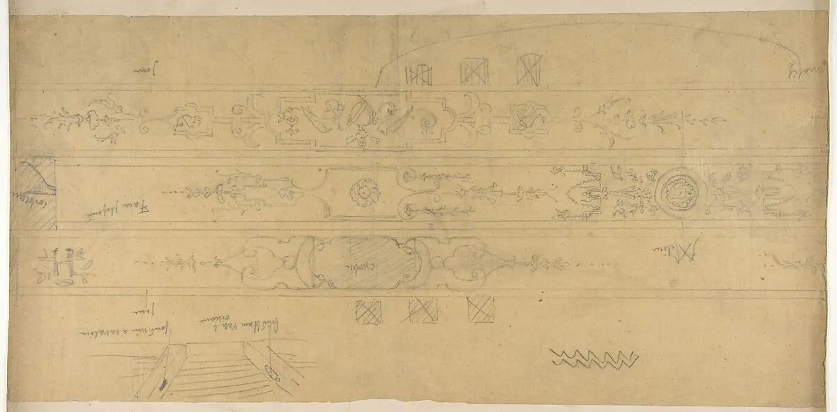 Design for Ceiling Decorations, Fontainebleau — Jules-Edmond-Charles Lachaise|Eugène-Pierre Gourdet