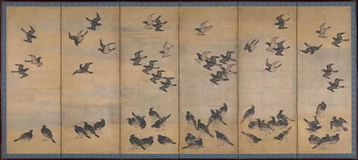 叭々鳥図屏風|Mynah Birds