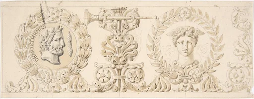 Classical Frieze with Head of Demosthenes
