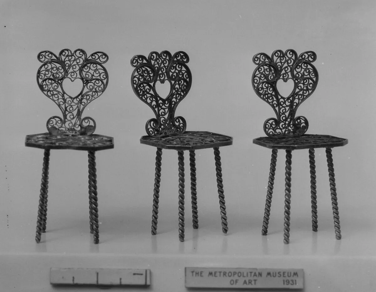 Miniature chair (one of three) (part of a set) — Unknown