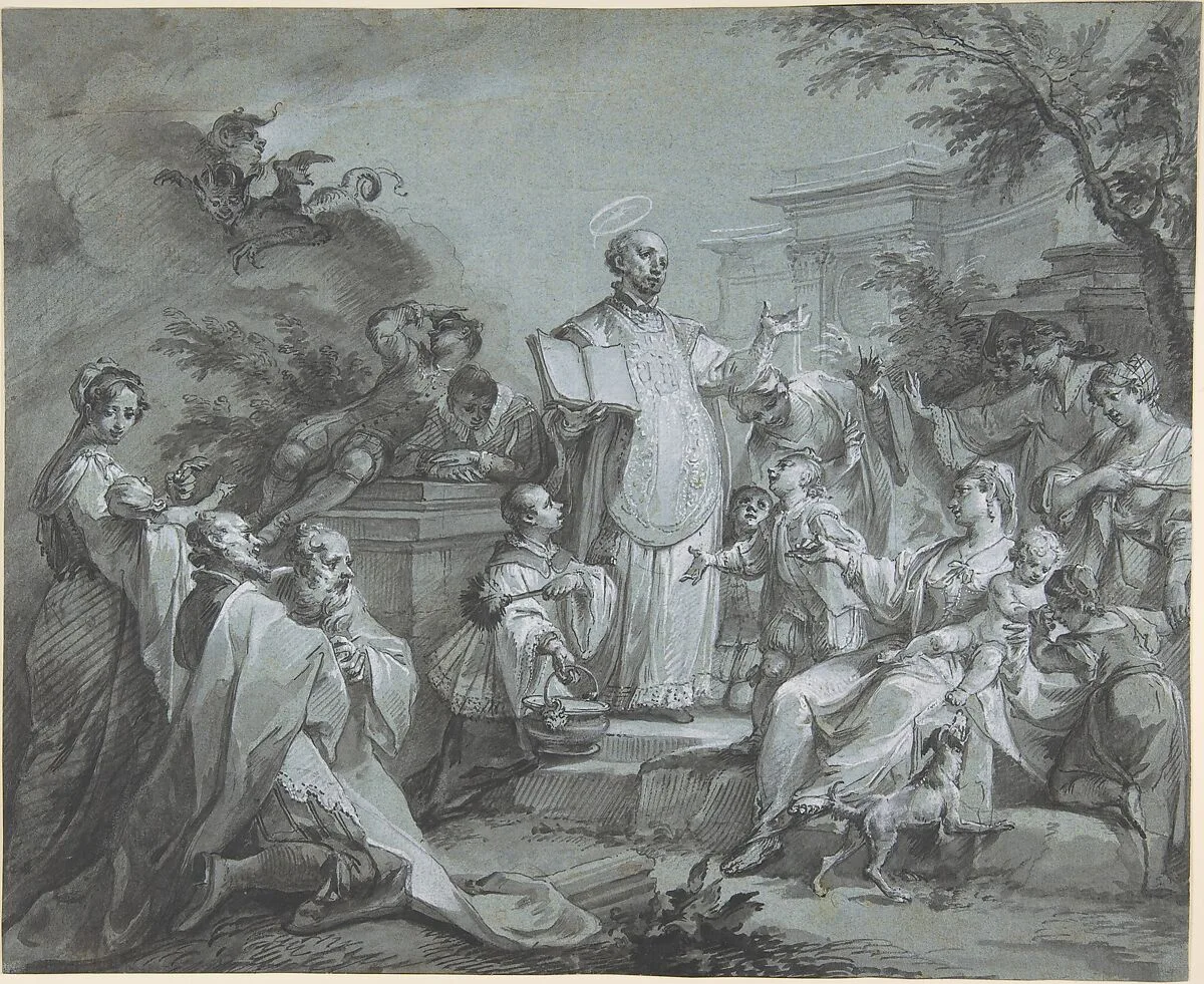 Saint Ignatius of Loyola Preaching — Johann Wolfgang Baumgartner