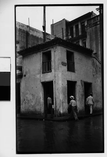 [Building on Street Corner with Pedestrians, Outskirts of Havana]