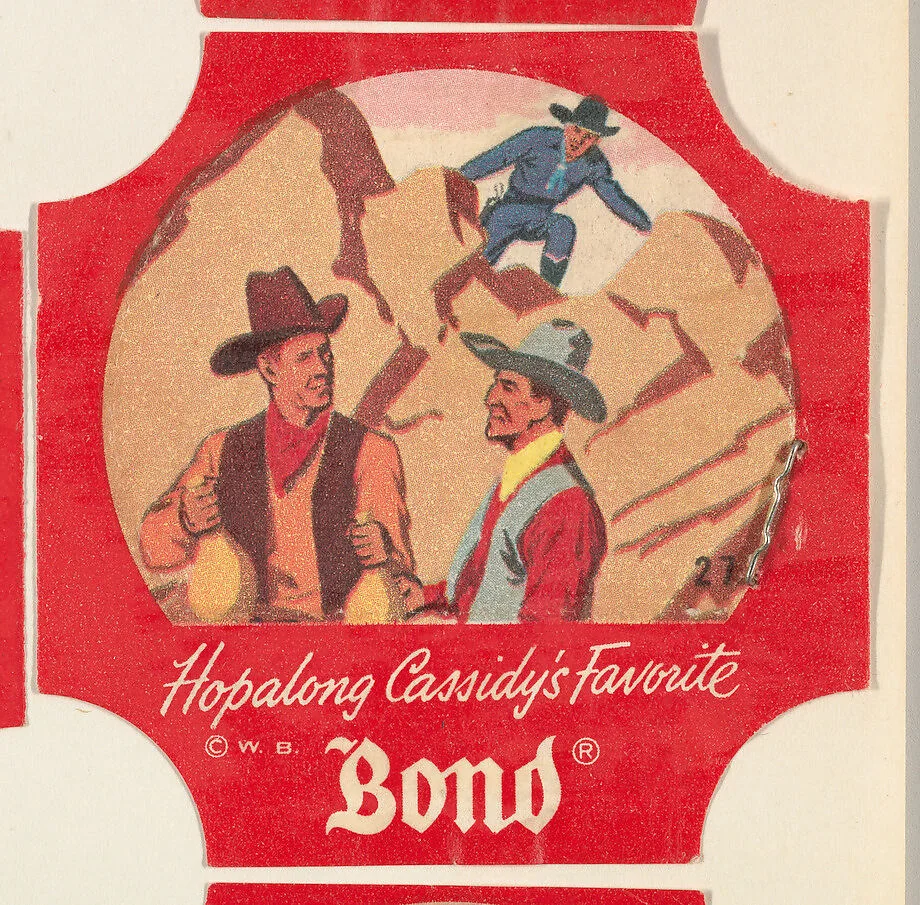 No. 27, from the Hopalong Cassidy bread labels series (D290-8) issued by Bond Bread — Warner Bros|Bond Bread