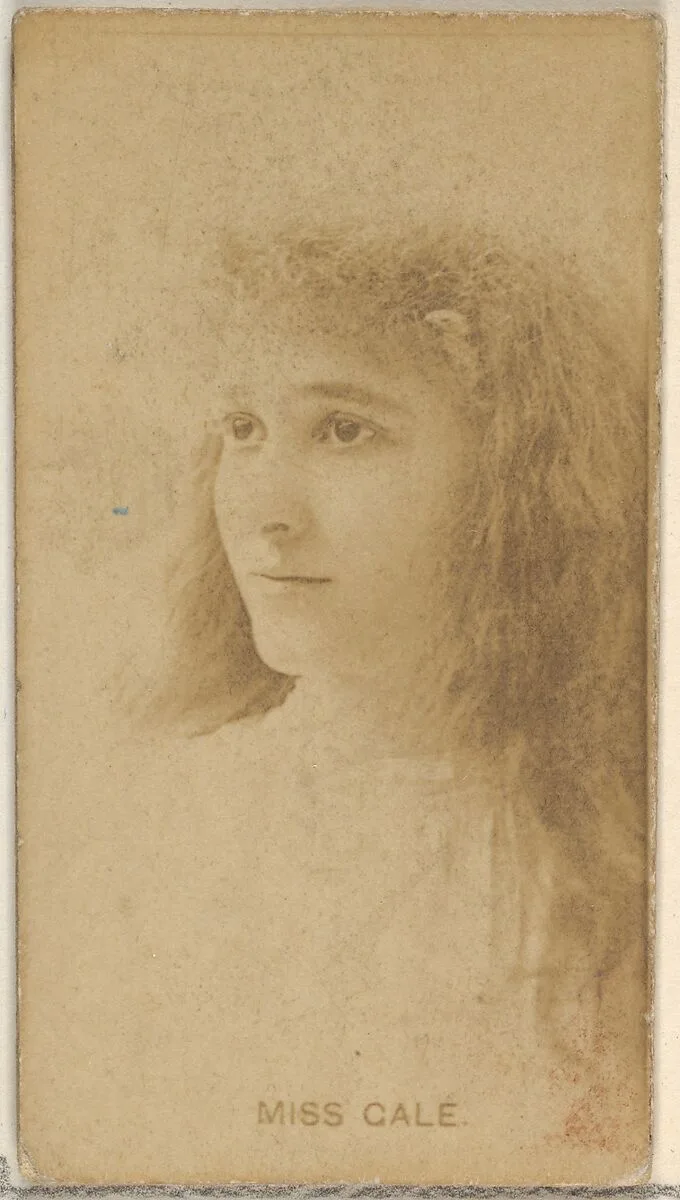 Miss Gale, from the Actors and Actresses series (N45, Type 8) for Virginia Brights Cigarettes — Allen & Ginter