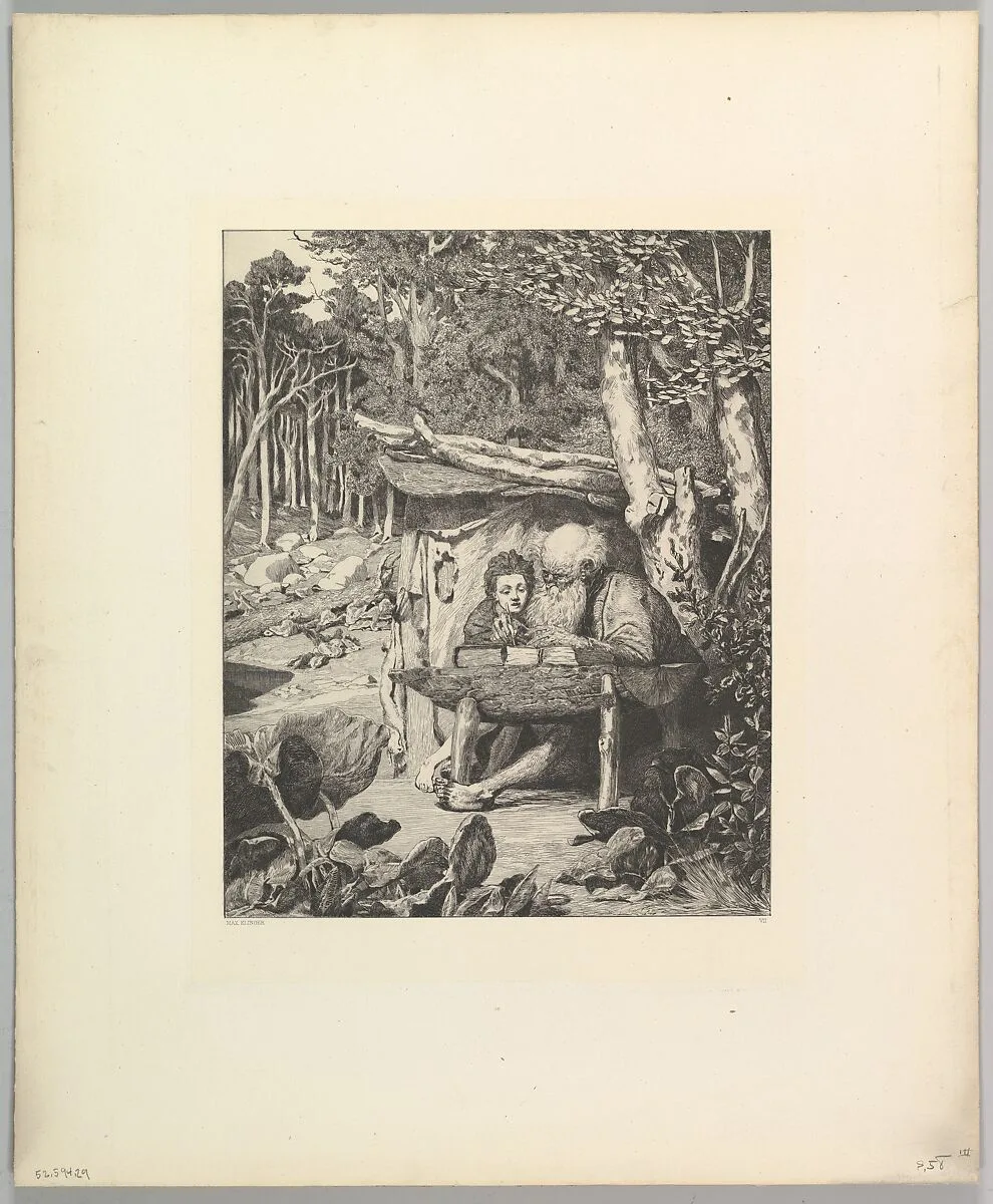 Simplici Schreibstunde, from the series Intermezzi — Max Klinger