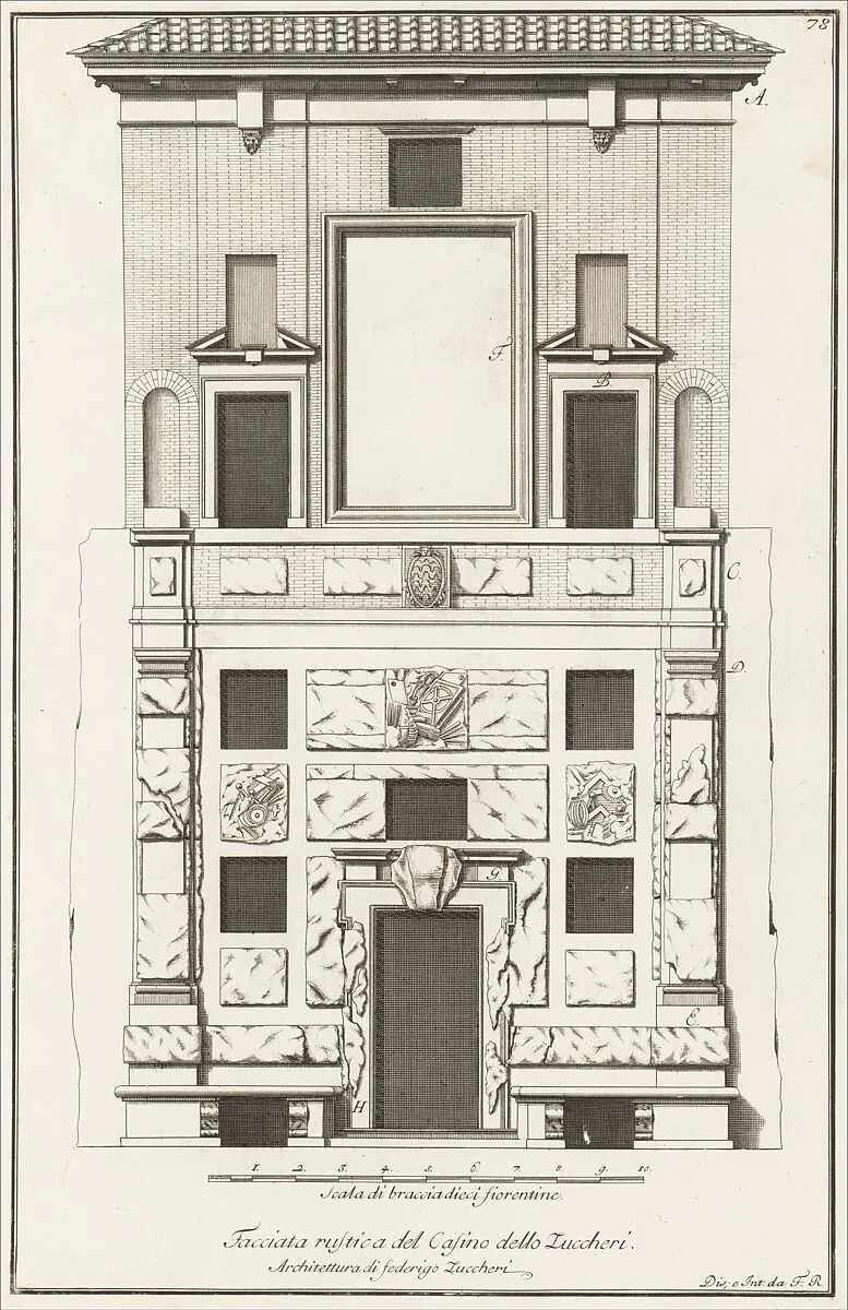 Scelta di architetture antiche e moderne della citta di Firenze opera gia data in luce, misurata, disegnata, ed intagliata dal celebre Ferdinando Ruggieri architetto fiorentino — Giuseppe Ignazio Rossi|Filippo Brunelleschi|Ferdinando Ruggieri|Bernardo Sansone Sgrilli|Theodor Verkruis|Carlo Faucci|Vincenzo Franceschini|Carlo Gregori|Giovanni Filippo Ciocchi|Giovanni Batista Nelli|Vincelaus Ramponi|Giovanni Domenico Ferretti|Giuseppe Zocchi|Giuseppe Bouchard|Giuseppe Papini