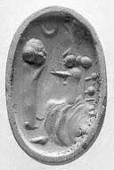 Stamp seal (grooved oval base with ribbed handle) with cultic scene — Unknown