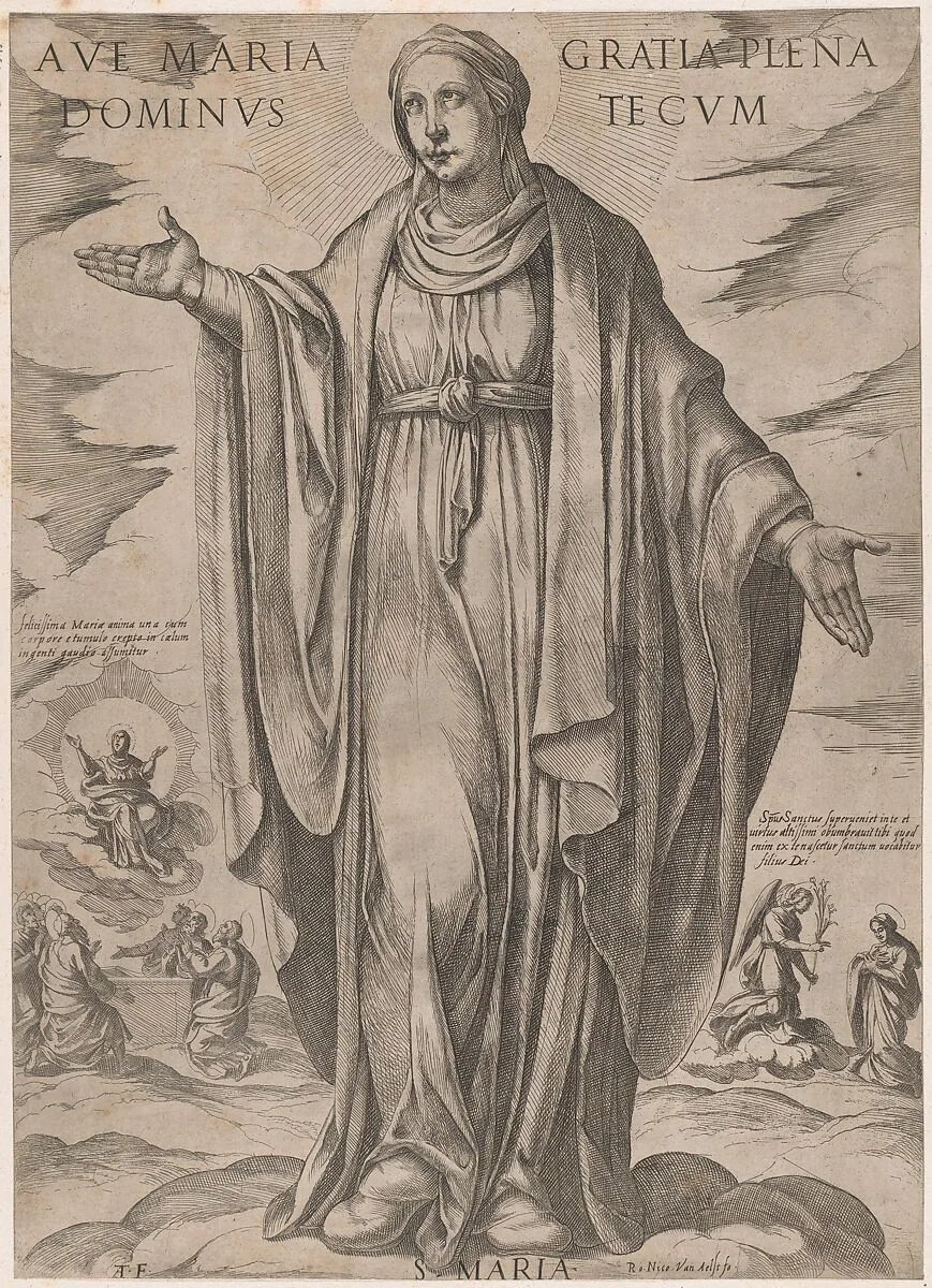The Virgin from 'Christ, Mary and the Apostles' — Antonio Tempesta|Nicolaus van Aelst
