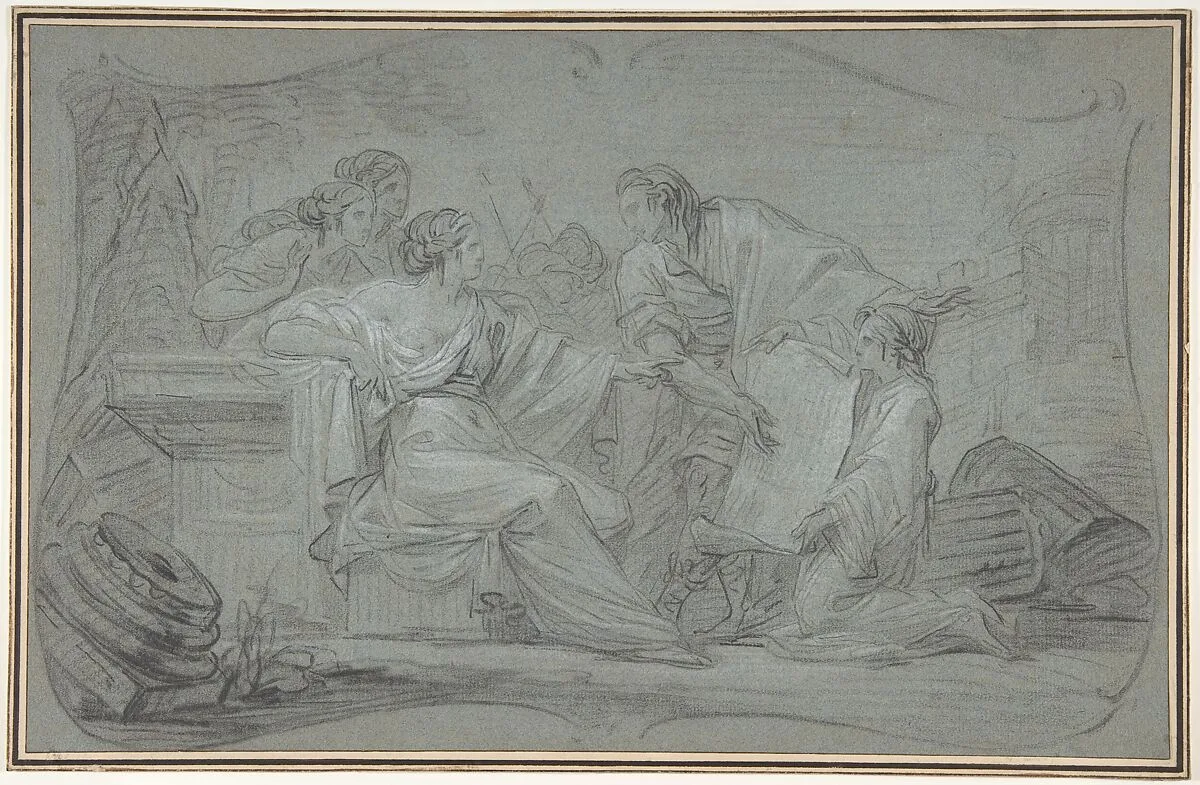 Semiramus Inspecting a Plan of Babylon — Jean Simon Berthélemy