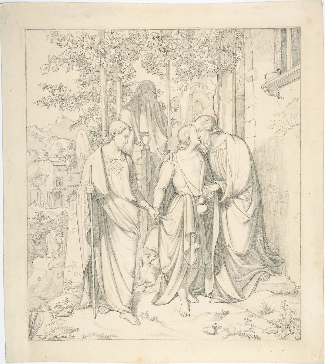 Tobias Takes Leave of his Father — Carl Gottlieb Peschel