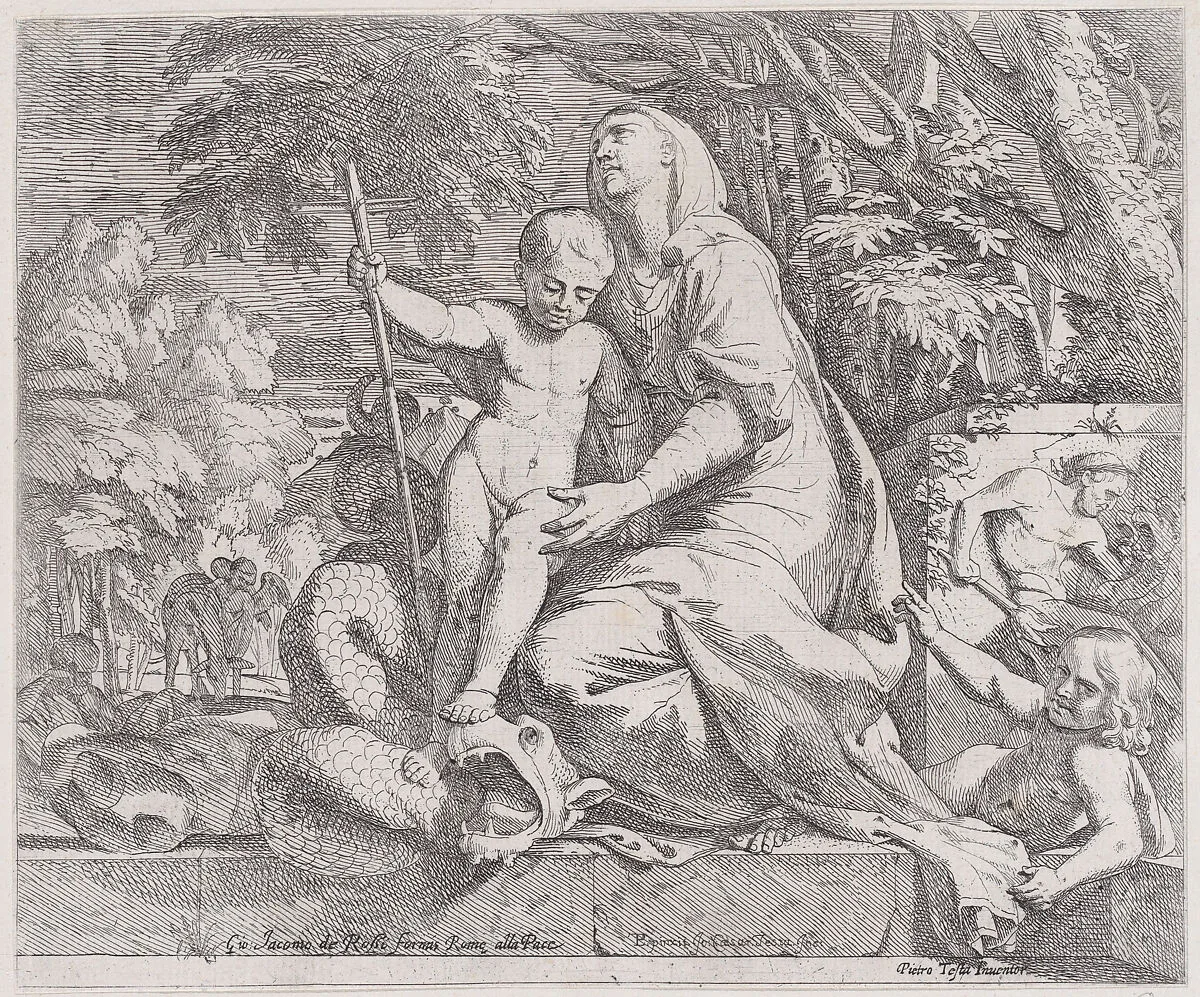 An allegory of the rest on the flight into egypt — Pietro Testa|Giovanni Cesare Testa|Giovanni Giacomo De Rossi