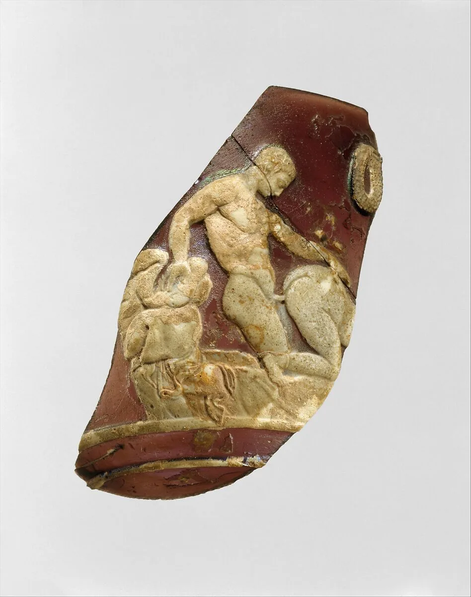Glass cameo cup fragment — Unknown