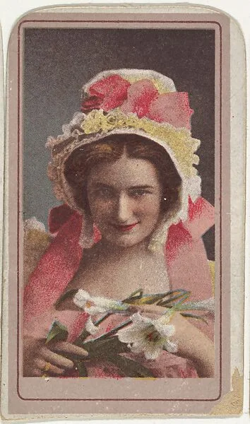 Actress holding white lilies, from the Actresses series (T176) issued by Sweet Caporal Cigarettes — Kinney Brothers Tobacco Company
