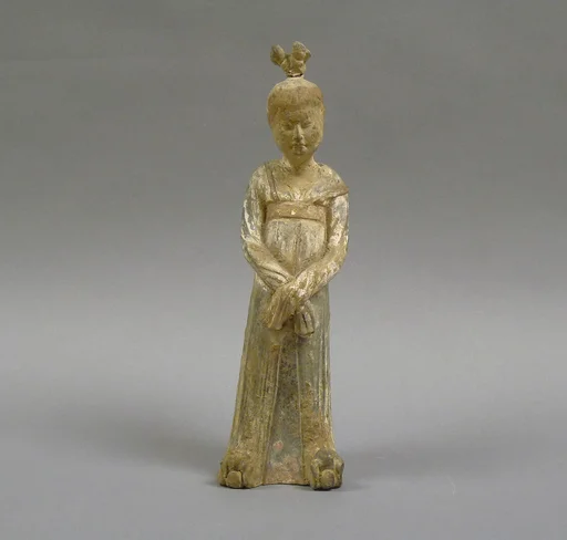 唐  陶女侍俑|Female attendant