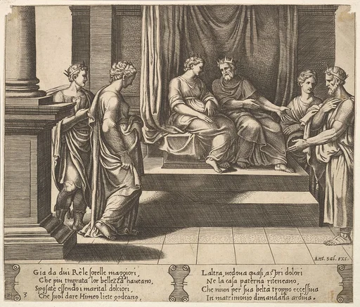 Plate 3: Psyche's two sisters are married to kings, from "The Fable of Psyche"