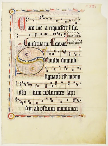 Manuscript Leaf with Initial S, from an Antiphonary