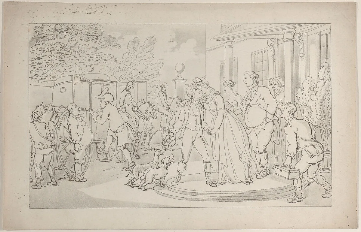 Foreign Tour: Setting Forth on His Continental Travels, The Parting from Home, from "The Dance of Life" — Thomas Rowlandson|William Combe