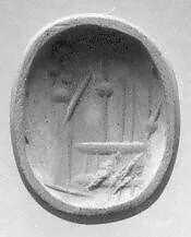 Stamp seal (oval conoid) with cultic scene — Unknown
