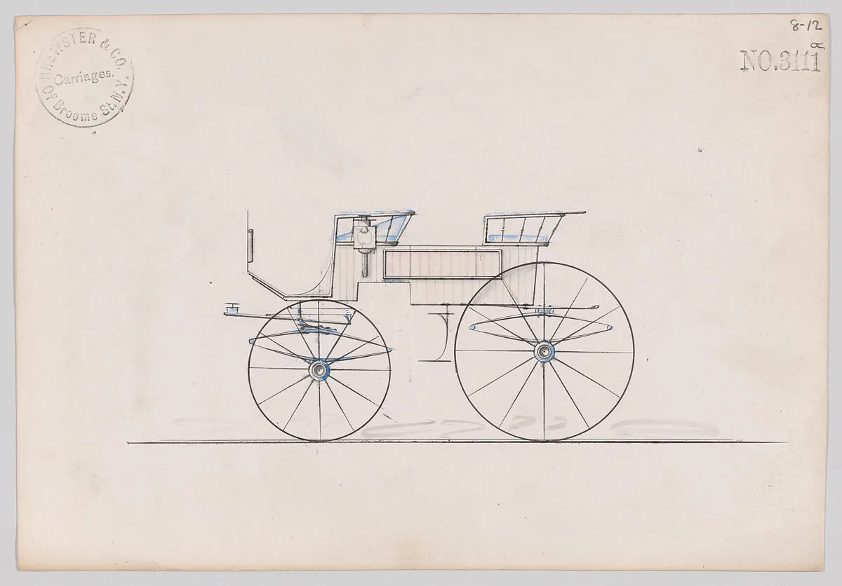 Design for 4 seat Phaeton, no top, no. 3111a — Brewster & Co.