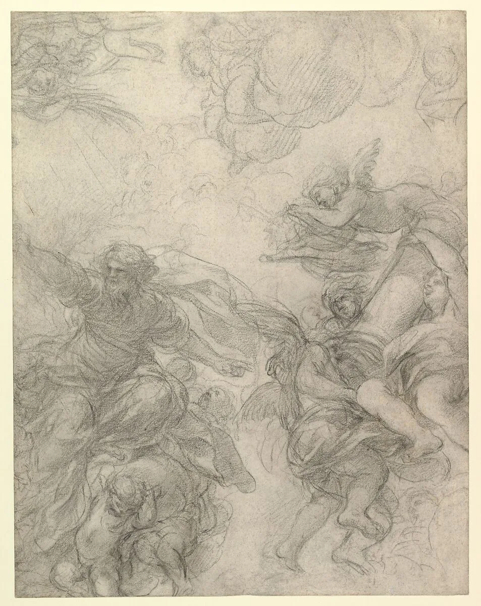 God the Father with Angels Holding Symbols of the Passion — Pietro da Cortona (Pietro Berrettini)