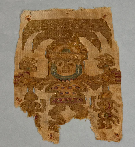 Tapestry Fragment with Plumed Figure