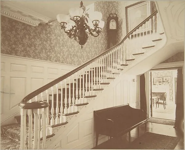 View of Main Staircase, Ernest Flagg's House, at Dongan Hills, S. I. — Ernest Flagg