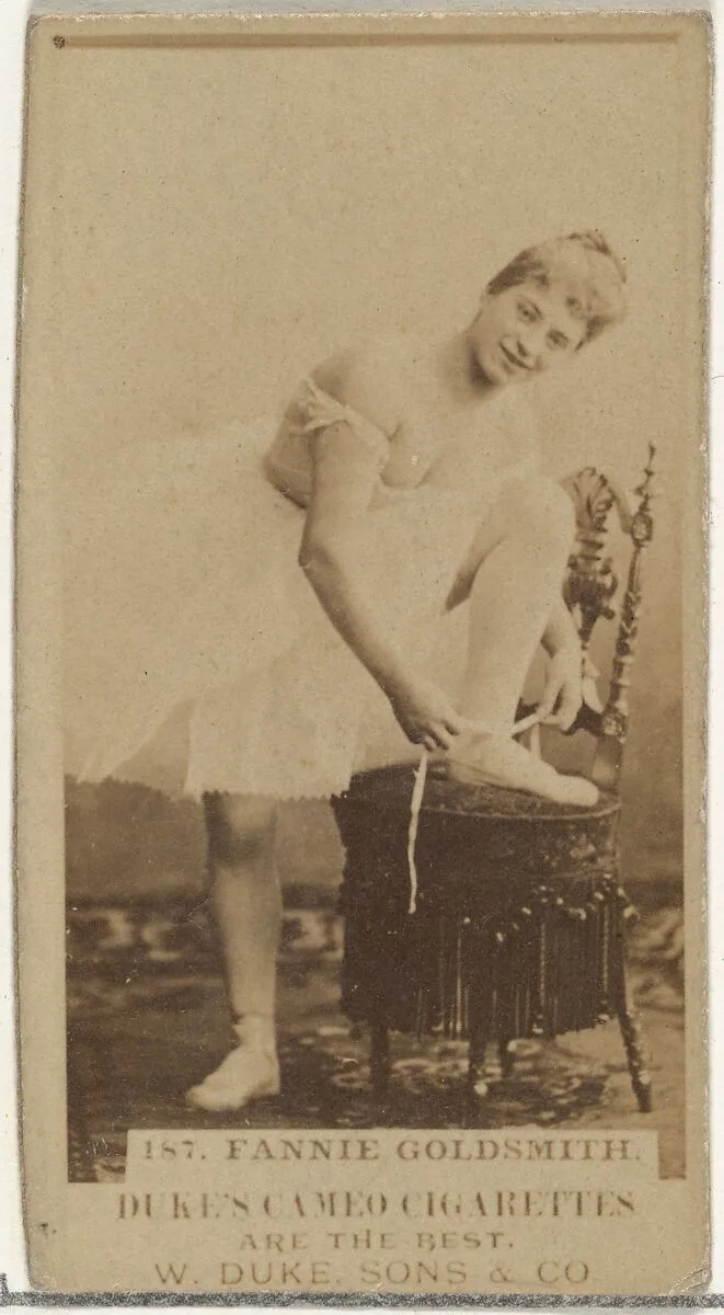 Card Number 187, Fannie Goldsmith, from the Actors and Actresses series (N145-5) issued by Duke Sons & Co. to promote Cameo Cigarettes — W. Duke, Sons & Co.