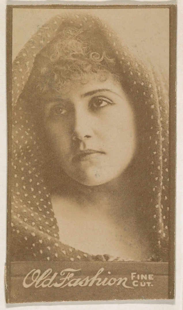 Actress wearing shawl over head, from the Actresses series (N664) promoting Old Fashion Fine Cut Tobacco — Unknown