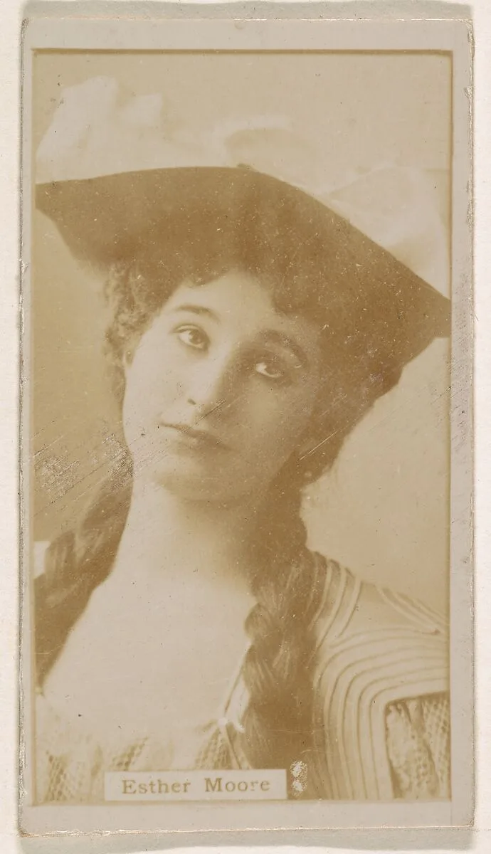 Esther Moore, from the Actresses series (N245) issued by Kinney Brothers to promote Sweet Caporal Cigarettes — Kinney Brothers Tobacco Company