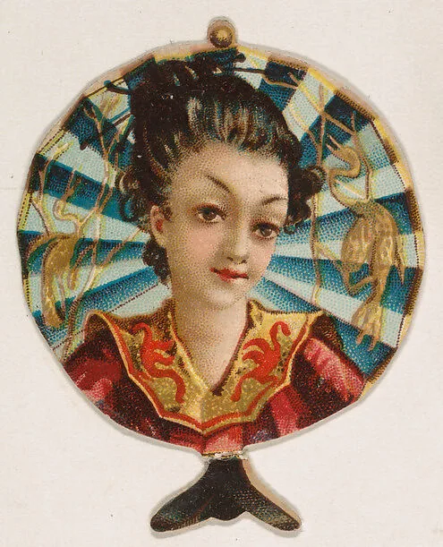 Firescreen with Japanese design, from the Novelties series (N228, Type 3) issued by Kinney Bros. — Kinney Brothers Tobacco Company