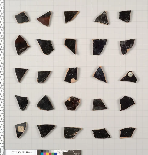Terracotta fragments of kylikes (drinking cups)